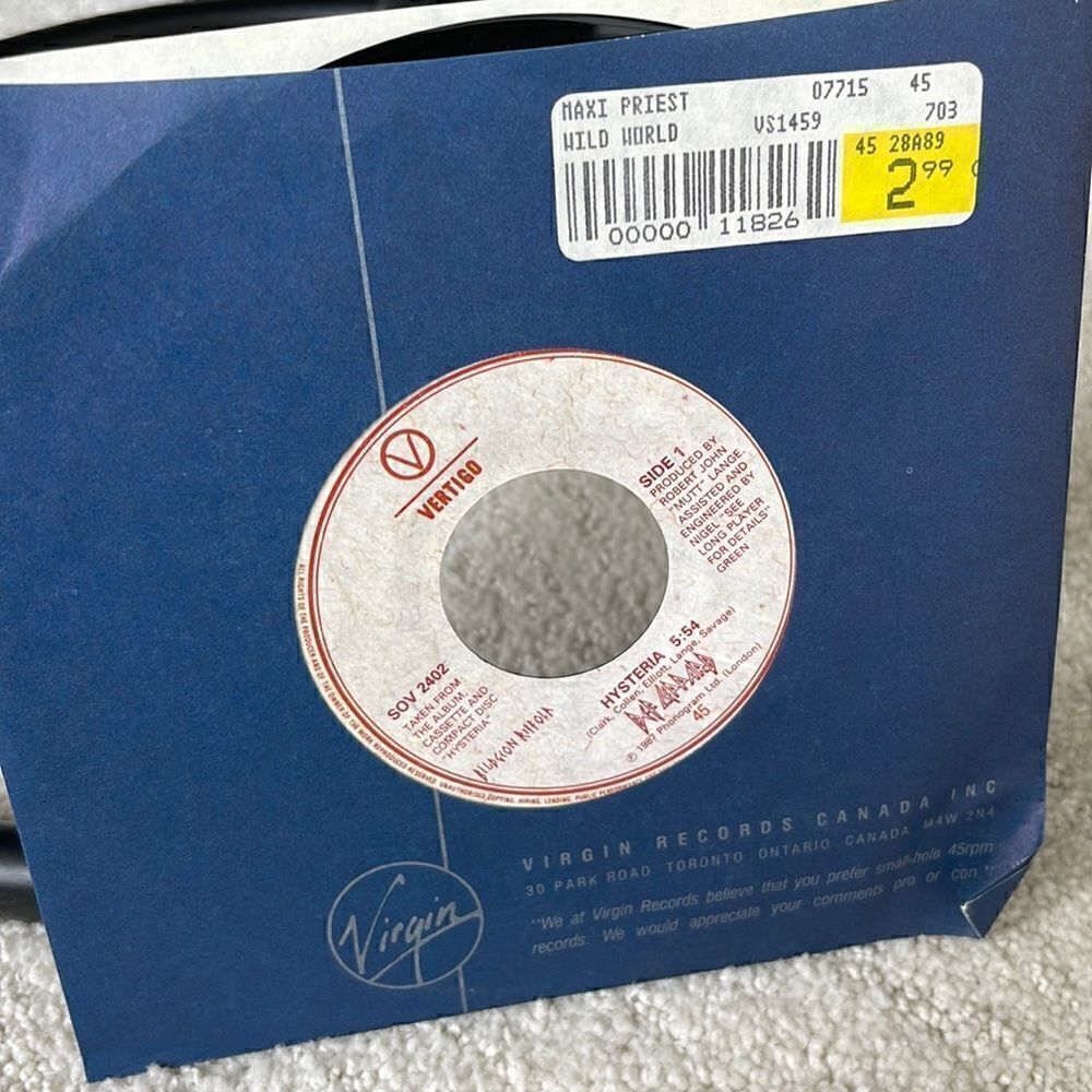 Def Leppard Vinyl, 7", 45 RPM, Single
